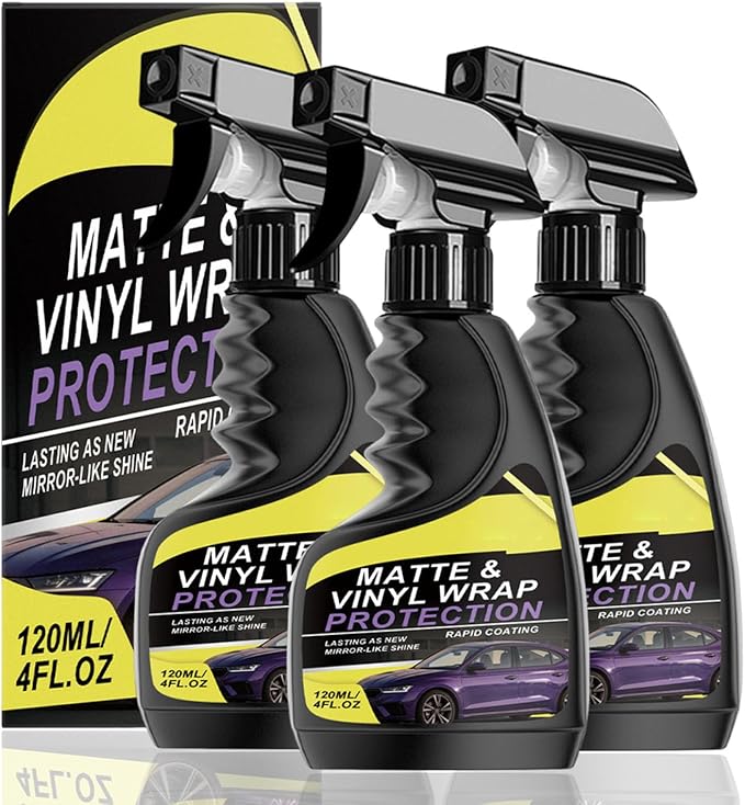 Matte & Vinyl Wrap Protection Spray, Vinyl Cleaner Protectant Spray, Matte Finish Detailer and Spray Sealant for Boats, Cars, Trucks & SUVs (3PCS)