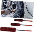 GLEAVI 3pcs Tire Cleaning Brushes Bendable Wheel Cleaner Soft Bristle Automotive Detailing Tools for Rims and Tires Multi Car Wash Brushes for Grime Removal