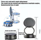 Vacuum Magnetic Car Phone Holder 360° Adjustable Foldable Portable Magnetic Phone Holder for Car for Car/Gym/Mirror/Smooth Surface Suction Cup Phone Mount Compatible for All Smartphones (Obsidian)