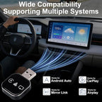 2026 Upgrade 3 in 1 Screen Mirror Adapter - Mirror Phone to Car Screen, CarPlay for iPhone/Android, Auto Connect Dual 2.4/5GHz WiFi & 5.0 (1PCS)