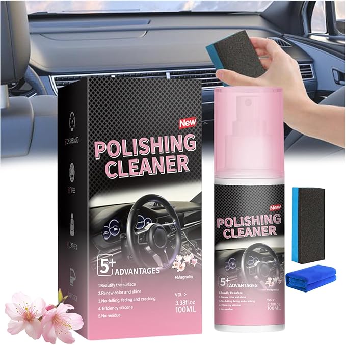 2Pcs Car Interior Detailer & Protectant, Polishing Cleaner Car Interior Spray, All Purpose CarInterior Detailer Spray, CarInterior Cleaner for Dashboards, Seats, Leather, Plastic (1PCS)