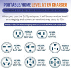 AIMILER Level 2 Tesla Charger(WiFi APP), 32A, 25ft Cable ETL Certified, 220V-240V NEMA 14-50P Plug EVSE w/Nacs Connector, Portable/Home Electric Car(EV) Charger for Tesla Model X/Y/3/S or Nacs EVs