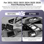 LUWU 3PCS 2025 2026 Mustang Mach E Dashboard Storage Tray Compatible with Ford Mustang Mach E 2021-2026 Accessories Center Console Armrest Box Hidden Organizer Tray Behind Screen ABS Material