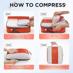 10 Set Compression Packing Cubes for Travel Essentials,Compressible Expandable Packing Cubes for Suitcase,OlarHike Luggage Organizer Bags for Travel,Handy Helper for Organizing Clothes(Orange)