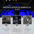 VAIS Technology Interior LED Car Lights with App & CarPlay Control and RGB Color Change - Fiber Optics Based Design, 6 Light Outputs, Waterproof and 3-Year Warranty