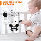 FPVERA Infant Car Seat Toys for Babies 0-6 Months: Travel Baby Toy for Rear Car Seat, Adjustable Mobile Activity Arch with Music, Sensory Hanging Toy Fits SafetyCrib, Stroller