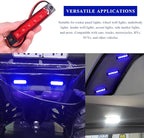 Sun Walker 8 PCS LED Rock Strip Lights, 3.77 Inch Waterproof 6 LED Car Side Marker Clearance Lamps, Wheel Fender Well Lighting Kits Exterior Underglows for Car Truck Trailer (Blue)