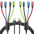 Cruise Essentials 2026 4 in 1 Multi Charging Cable [2Pack 5FT], Tangle Free USB C Car Charger Cable Nylon Braided with 2 USB-C/IP/Micro, Travel Charging Cords for iPhone Android iPad and More