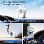 Magnetic Cell Phone Holder Universal 360 Rotation Adjustable Foldable Rotating Magnetic Holder Car Phone Bracket Magnet Mount (Silver)
