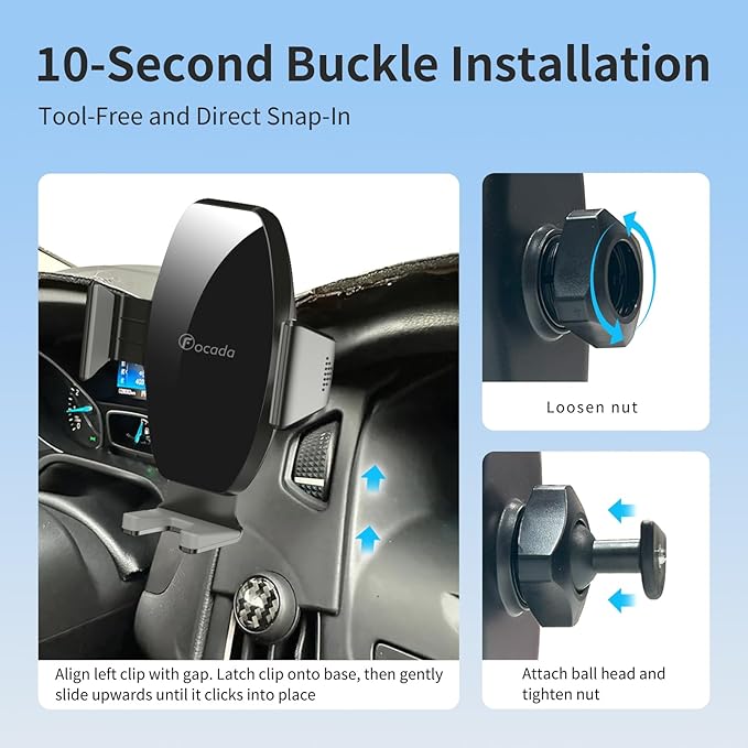 Car Phone Mount for Ford Focus MK3/MK3.5 (2012–2018) RS/SE/ST,Vehicle-Specific Dashboard Phone Holder,360° Rotating Metal Ball Joint,Car Mount for iPhone 17 Pro Max 16 15 14 13 12 & All Phones