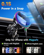 for MagSafe Car Mount Charger, TEC & Fan Dual Cooling Magnetic Wireless Car Charger, Strong Magnet 15W Fast Charging Air Vent Car Phone Holder Bracket for Your Car for iPhone 17 16 15 14 13 & Android