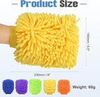 HARFINGTON 5pcs Chenille Microfiber Car Wash Mitts 9" x 5.5" Scratch Free Wash Gloves Absorbent Double Sided Plush Cleaning Drying Mitts for Car Washing Home Clean 5 Colors Mitts