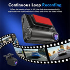 Dash Cam, 4K+2K Full HD Dash Cam Front and Rear, Dash Camera for Cars with Built-in 5GWiFi, 3.0” IPS Screen Dashcam, with 64GB Card, Night Vision, Loop Recording, G-Sensor, Parking Mode, Black