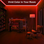 Tatazone 32.8ft Red COB Led Strip Lights with RF Remote, Dimmable Bright Dotless Adhesive Indoor Led COB Light Strip for Cabinet, Painting, Room, Bed