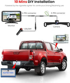 AUTO-VOX Backup Camera for Car Easy Setup Plug-Play: 4.8" 1080P No-Delay Clear Night Vision Rear View Camera, IP69K Waterproof 3X Zoom Back Up Camera Systems for Truck SUV Pickup Van