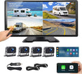 Semi Truck Camera System with Apple Carplay & Andriod Auto,Dash Cam for Semi Truck with 4-Channel 1080P RV Camera System,10.36" IPS Touchscreen, 360° All-Round Recording, 24H Parking Monitoring