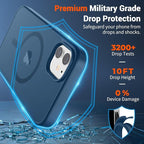 SUPFINE Magnetic for iPhone 12 Mini Case & iPhone 13 Mini Case (Compatible with MagSafe) (Military Grade Drop Protection) Slim Translucent Matte Shockproof Phone Cover,Deep Blue