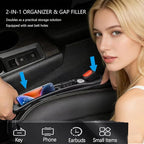 YANTING Car Seat Gap Filler 2 Pack - No Drop Seat Guard, Universal Car Seat Gap Plug with Storage Slot, Durable Non-Slip Material, Anti-Drop Gap Filler for Cars, Trucks & SUV (Black)