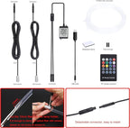 USB Car Ambient Lighting Optic Fiber 64 Colors Music Sound Active with APP Control Car Decorative Atmosphere Lighting Kit DC 12V 1W 3m