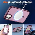 SUPFINE Magnetic for iPhone 11 Phone Case (Compatible with MagSafe)(Military Grade Drop Protection) Translucent Matte Shockproof Phone Case,Wine Red