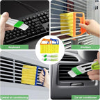 4Pcs Blind Cleaner Duster Tool Set with 7-Finger & 3-Finger Brushes，Washable Multi-Surface Dusting Kit for Wood Blinds, Venetian Blinds, AC Vents, Car Vents, Shutters & Fans (Orange+Blue)