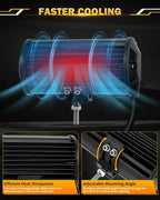Auxbeam 7 Inch 300W LED Light Bar, 6 Modes Strobe Amber Fog Light Dual Color Spot Flood Offroad Driving Lights, Memory Function LED Work Lights for Truck Car ATV