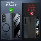 MOBOSI for Samsung Galaxy Z Fold 7 Case with Privacy Screen Protector, [Compatible with Magsafe], [Built-in Kickstand & Full Body Hinge Protection] Magnetic Slim Phone Case for Z Fold7, Jet Black