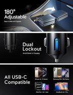 LISEN Retractable Car Charger USB C, [Upgraded 72W Max] Car Accessories for F150/Jeep Gadgets Gifts for Men Women, Valentine Gifts for Men Him Her Car Charger for iPhone/Android Truck RV Electronics