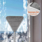 UIMO Wall Cleaner Mop with 94" Long Handle, 2-in-1 Triangle & Rectangle Head with Squeegee, 10 Washable Pads, Baseboard Cleaner Tool for Walls Scrubber, Ceilings, Windows, Glass, Fans, Doors, Corners