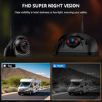 Wireless RV Backup Camera System for Furrion Pre-Wired RVs Truck Trailer, FHD 1080P 5" IPS Monitor with 1 Rear & 2 Side View Cameras, Loop Recording Night Vision IP69 Waterproof Plug & Play F5-3