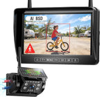 Fookoo Magnetic Solar Wireless Backup Camera System, Portable 7" DVR Monitor with BSD 1 Min Install HD 1080P Rear View Camera Night Vision Rechargeable for SUV Truck Pickup RV Camper Tractor DTC701