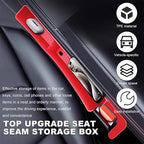 KVAEY 2PCS Car Seat Gap Filler, Automotive Seat Organizer Fill The Gap Between Seat and Console, Universal Car Gap Seat Storage for Phone Wallets and Keys, Car Accessories (Red)