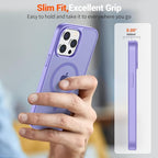 SUPFINE Magnetic for iPhone 14 Pro Case (Compatible with MagSafe) (Military Grade Drop Protection) Translucent Matte Shockproof with Anti-Fingerprint Phone Case,Purple