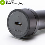 Mophie 30W USB-C Car Charger - Eco-Friendly Fast Charging for Devices, LED Indicator, Universal AUX Compatibility
