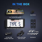 Type S True Wireless Solar Powered Smart HD Backup Camera | License Plate Frame Mount | Self-Charging | 3 Minute Installation | Universal Compatibility | 720p Night Vision