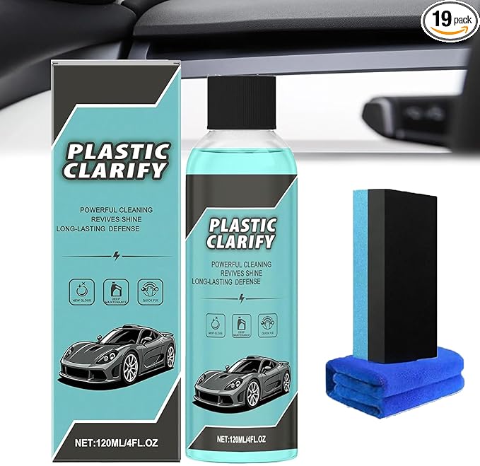 Plastic Clarify Tire Shine, Plastic Clarify For Cars, Car Trim & Plastic Restorer for Refreshing FadedPlastic, Exteriors & Interior Detailer Spray, Plastic Rubber Leather Restorer For Cars (1PCS)