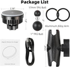 15W Fast Charging Magnetic Wireless Charger with 1" Ball for RAM Mounts - 3.54" Medium Aluminum Alloy Arm, TEC and Fan Dual Cooling - Compatible with MagSafe iPhone 17/16/15/14/13/12 Series