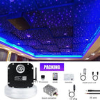 AZIMOM High Brightness 50W Twinkle 1000pcs*0.03in*13.1ft Fiber Optic Starlight Kits End Glow Fiber Strands Sound Activated Bluetooth/APP Remote Control Theater Ceiling Home Shop Lobby Roof Decor
