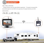1080P Wireless Backup Camera System for RV, Trucks & Trailers – 7” HD Monitor, Stable Digital Signal up to 980ft, IP69 Waterproof Rear View Camera with Night Vision, Easy Install Kit