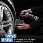 Torque Detail Graphene Tire Shine Spray - Long Lasting Deep Black Shine with No Sling - Graphene Protection Against UV Rays, Fading & Yellowing