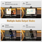Haudio 10.1" Single Din Android Car Stereo with 360° Rotatable Touch Screen - Android 13, Wireless CarPlay & Android Auto, 2G+64G, Built-in GPS/Wi-Fi/Bluetooth, Includes Backup Camera.