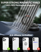 Suction Cup Phone Mount Pro - Vacuum Magnetic Phone Holder for Car, 180° Adjustable Angle, Non-Slip Dashboard/Windshield Car Phone Holder, Bonus Toroidal Metal.