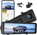 Mirror Dual Dash Camera for Car, Dashcam 4K Front 1080P Rear View ADAS BSD LCA Wi-Fi&APP 10.88" IPS Touch Screen HDR Night Vision G-Sensor Loop Recording 24H Parking Monitor Parking Monitor