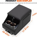 UTV Center Console Between Seat Organizer for Polaris Ranger 1000/XP/Crew 2017-2026, for Ranger XP 900/Crew 2013-2019 Seat Armrest Storage Box with Phone Holder& Dual Cup Holders with Locking
