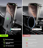 Mukiya for MagSafe Car Charger Mount, Qi2-Certified 15W Magnetic Wireless Car Charger Air Vent，Car Phone Holder Mount for iPhone 17/16/1514/13/12 Series, Pixel 10 Series, Galaxy S25 Series