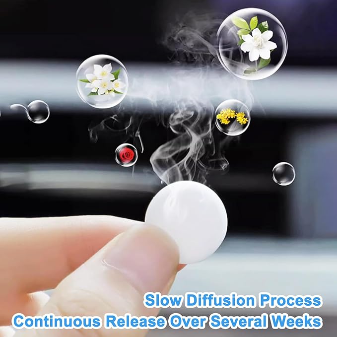 24 Pack Lavender & Rose Car Air Freshener Refills, Car Air Vent Clip Freshener Replacement Pads, Solid Fragrance Scent Refill Tablets