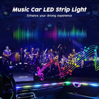 Interior Car LED Lights, RGB Dream Color Acrylic LED Lights for Car, Ambient Lighting Kits with Wireless APP and RF Remote Control, Music Sync Dynamic Chasing (10 in 1)