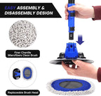 Ultimate Car Wash Brush with Long Handle | 15-Degree Curved Pole Design | Microfiber Brush Head | Adjustable Length | Wide Applications for Car, RV, Truck, Pickup | Car Wash Kit (Blue-Extended)