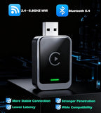 KAIY Wireless Carplay Adapter for iPhone & Android Auto, Convert Wired to Wireless Apple CarPlay Adapter, Car Play USB C USB A Dongle Plug & Play No Delay Stable Connection for iOS 10+, Android 11+