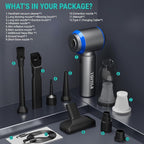 Yomile Mini Vacuum Cleaner, 2 in 1 27000PA Brushless Car Vacuum &250000RPM Air Duster 9000mAh Battery Air Blower Wireless Handheld Vacuum for Car,Office and Home (27Kpa)